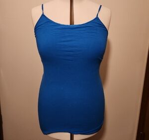 Blue Spaghetti Strap Tank Top